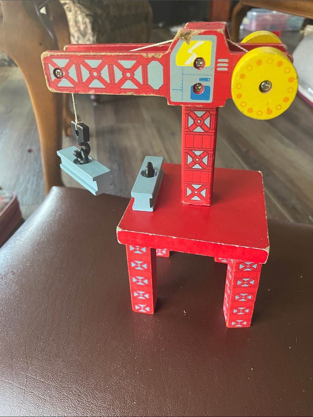 VTG Kid Craft crane and hook for wooden train set. Brio Thomas Compatible